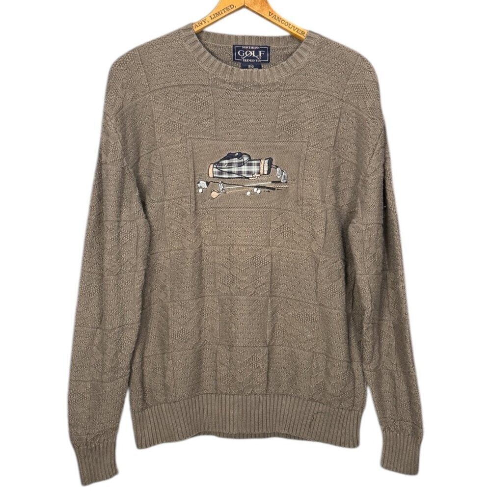 Vintage Northern Golf Elements Sweater Retro 90s Grandpa Knit